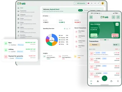 The Trakli web dashboard and mobile app side by side